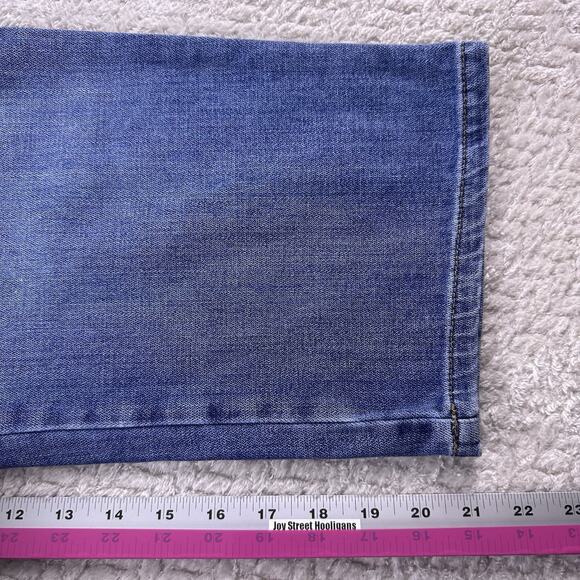 Eddie‎ Bauer Jeans Womens 8 Blue Curvy Capri Light Wash Zip Denim 98% Cotton - Picture 9 of 14